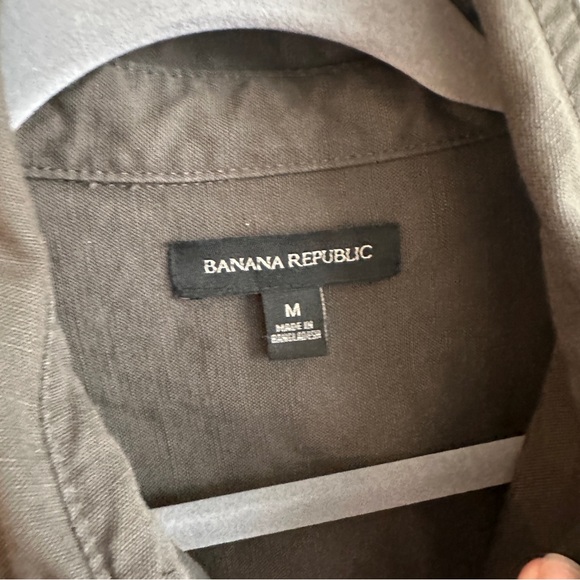 Banana Republic Olive Utility Canvas Shirt Dress Medium - Picture 4 of 10